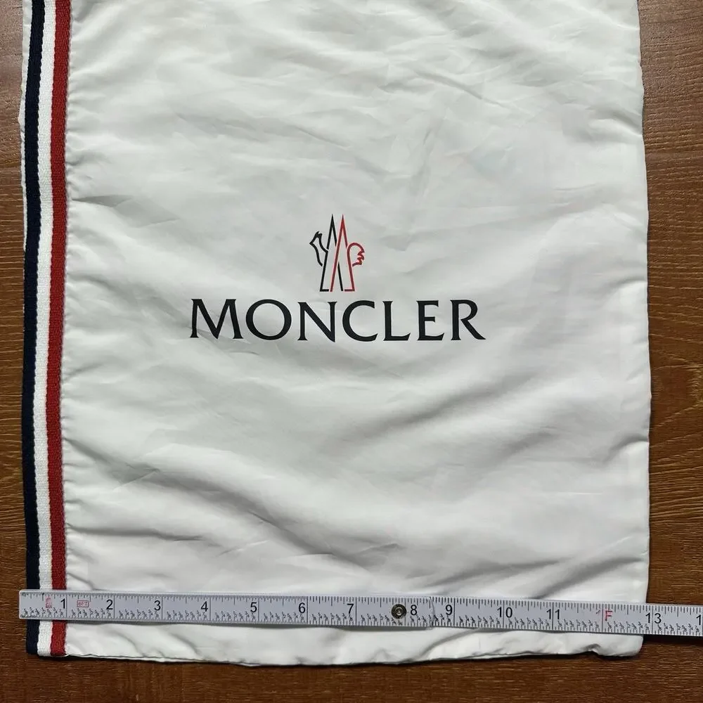 Moncler Drawstring Shoulder Bag 15”x13” White Travel Designer Storage Dust Cover